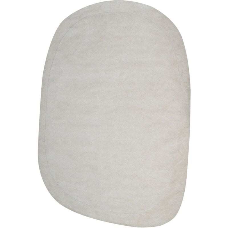 foto del prodotto beliani tappeto moderno in viscosa e lana fatto a mano di forma irregolare 200 x 300 cm bianco sporco mitha