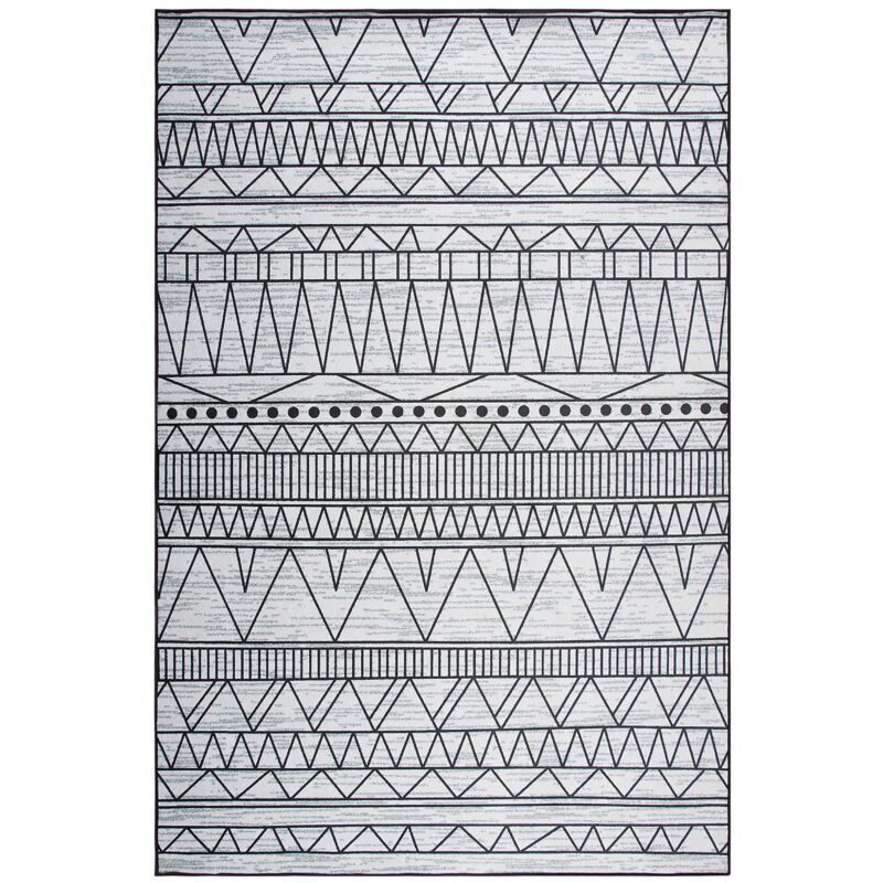 foto del prodotto beliani tappeto nero grigio 140 x 200 cm keban