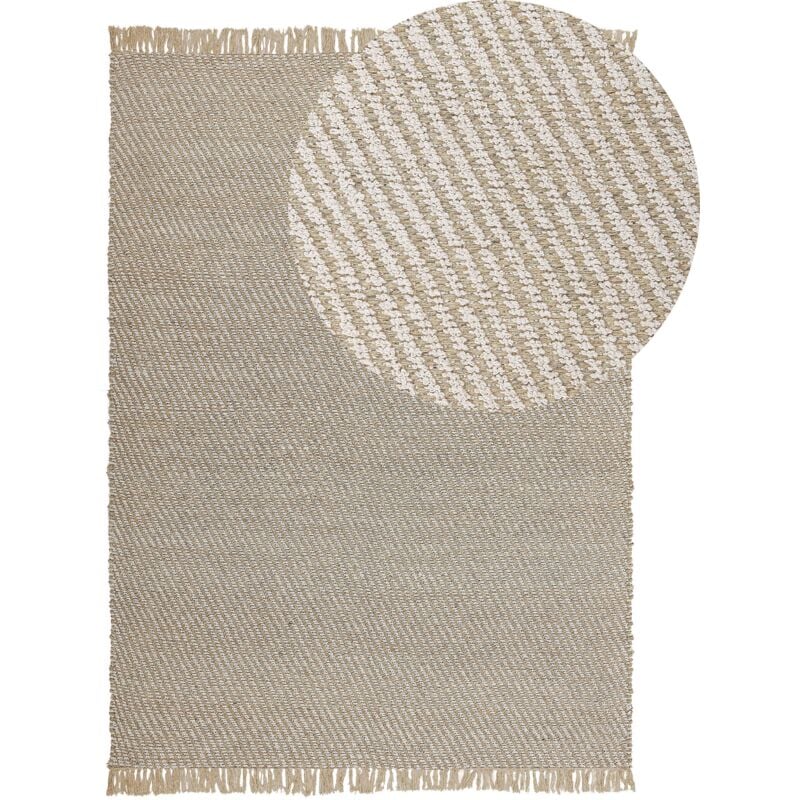 foto del prodotto beliani - tappeto realizzato a mano in iuta e cotone beige 140 x 200 cm rustico aladag