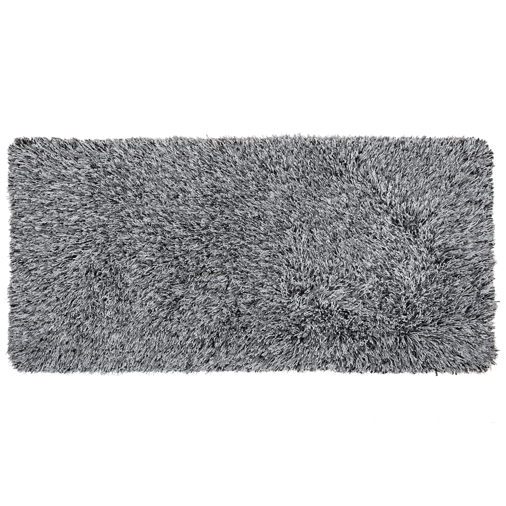 foto del prodotto beliani tappeto shaggy in color grigio sale e pepe 80 x 150 cm cide