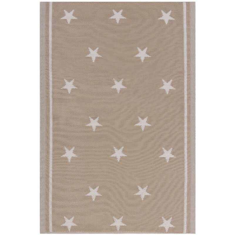 foto del prodotto beliani tappeto sintetico da esterno beige 120 x 180 cm con motivo a stelle latur