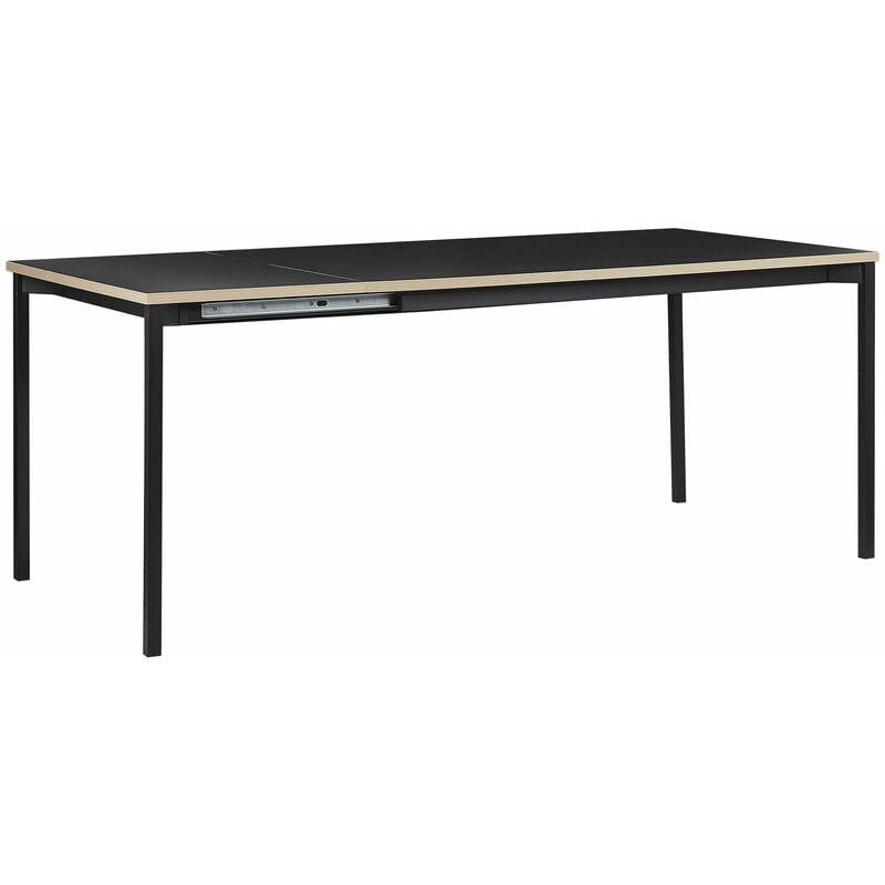 foto del prodotto beliani tavolo allungabile color nero piano mdf effetto legno 140 190 x 90 cm avis