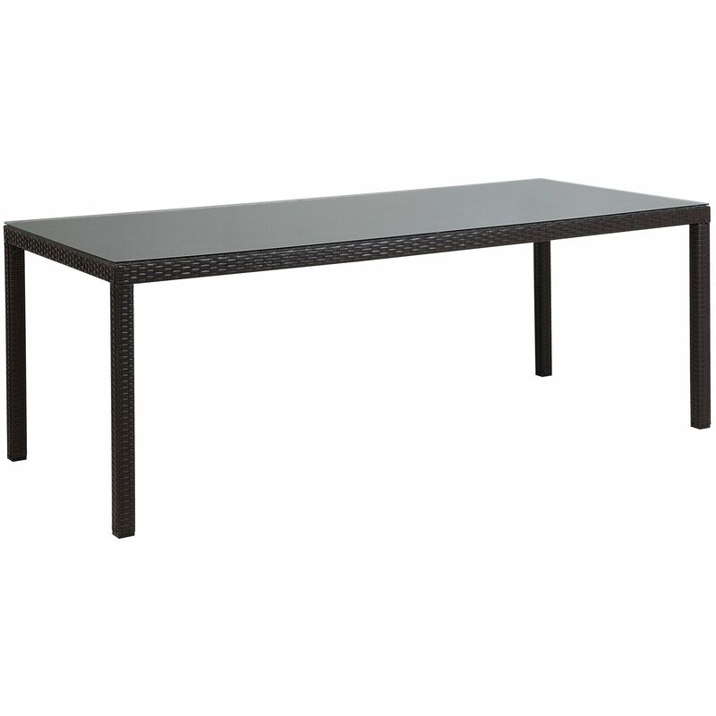 foto del prodotto beliani tavolo da giardino 220cm in rattan marrone italy