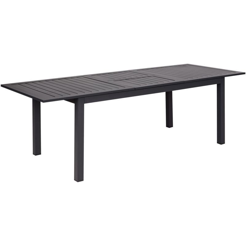foto del prodotto beliani tavolo da giardino allungabile 180 240 x 90 cm alluminio grigio scuro arredo esterno skaloma