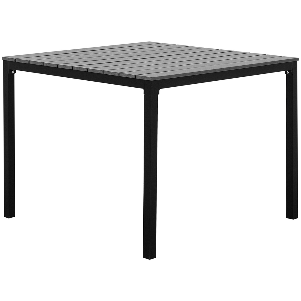 foto del prodotto beliani tavolo da giardino in alluminio grigio e nero resistente moderno prato