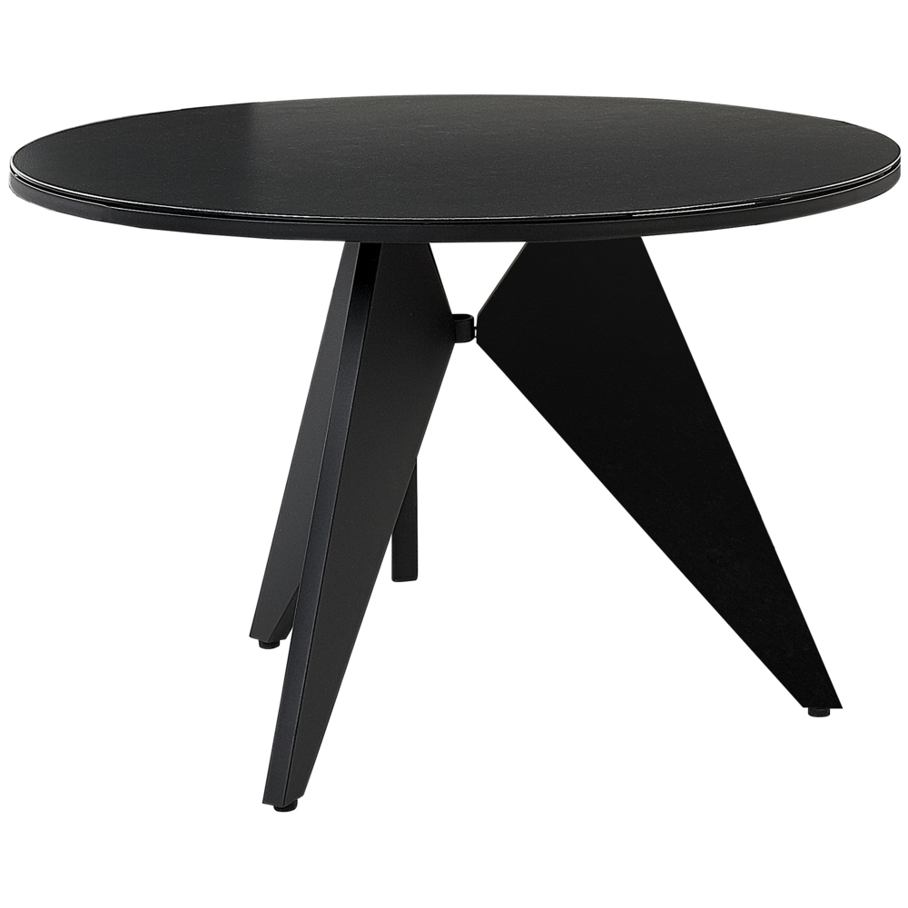 foto del prodotto beliani tavolo da giardino metallo nero 110 cm tavolo da pranzo moderno per esterni olmetto