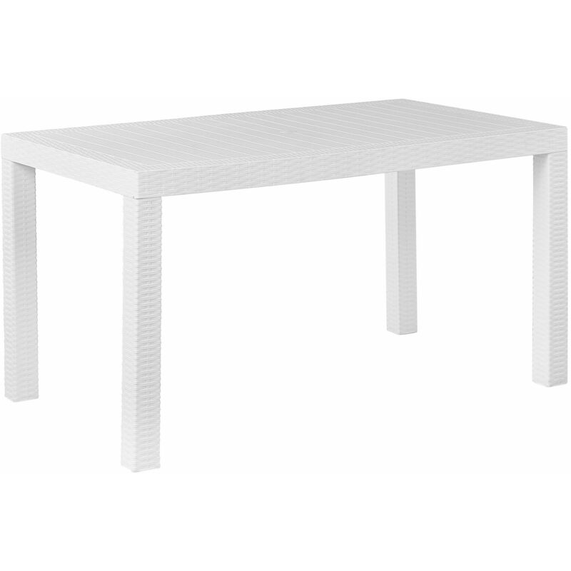 foto del prodotto beliani tavolo da pranzo da giardino 6 posti 140 x 80 cm bianco fossano