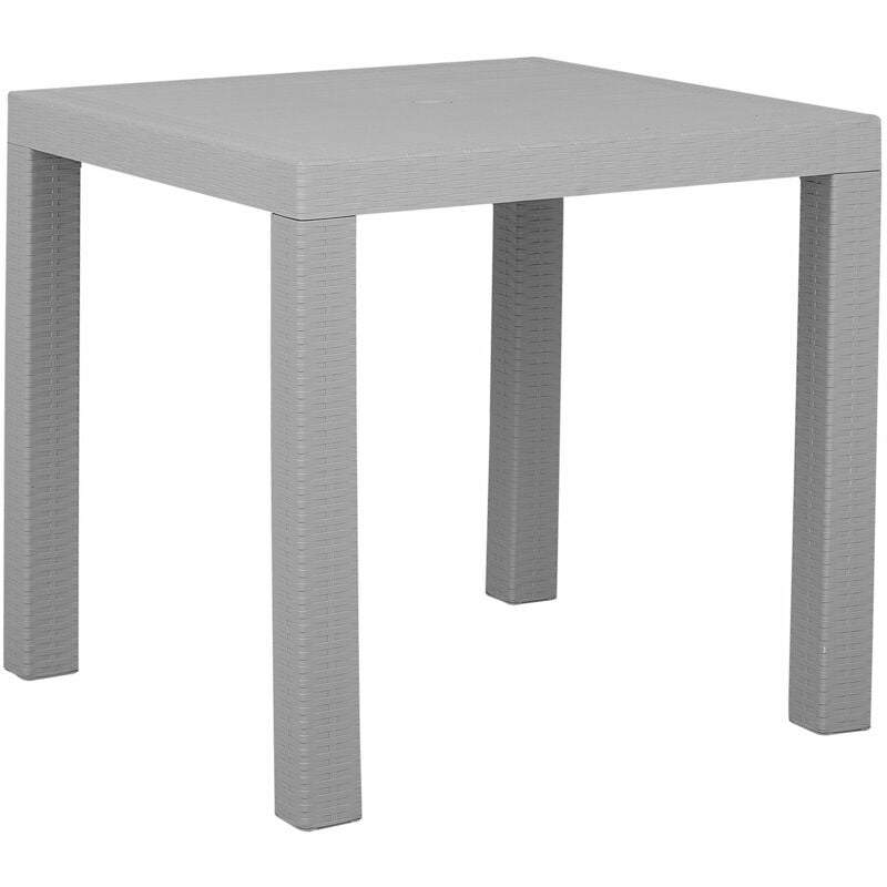 foto del prodotto beliani tavolo da pranzo giardino grigio chiaro 4 posti quadrato 80 x 80 cm fossano