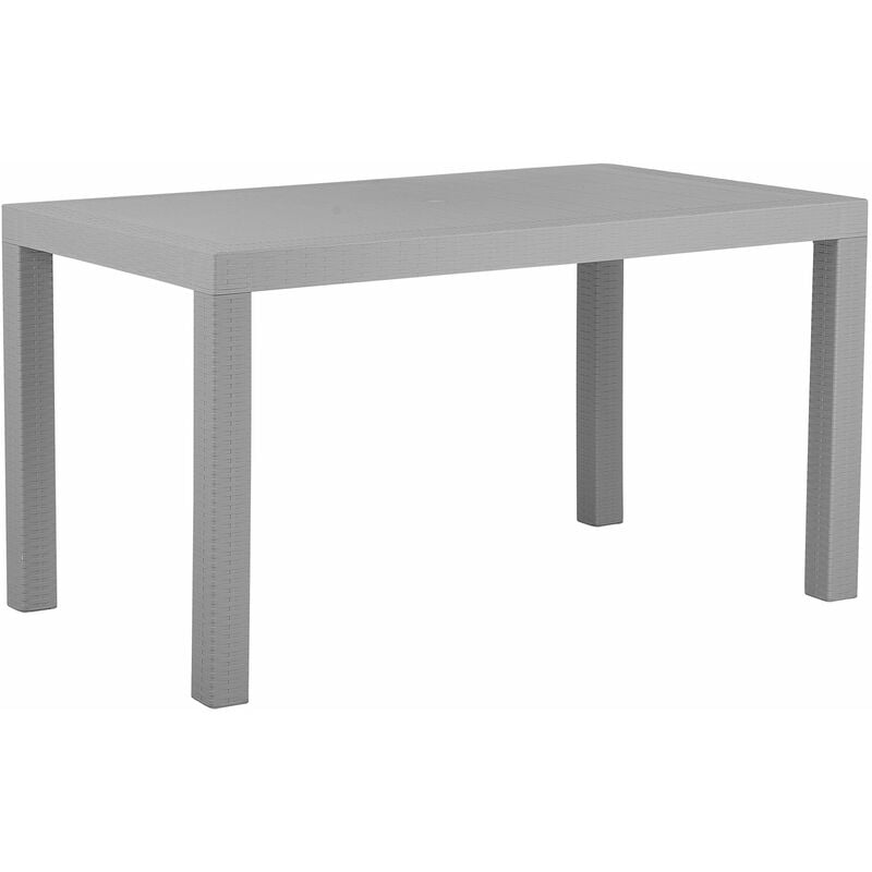 foto del prodotto beliani tavolo da pranzo giardino grigio chiaro 6 posti quadrato 140 x 80 cm fossano