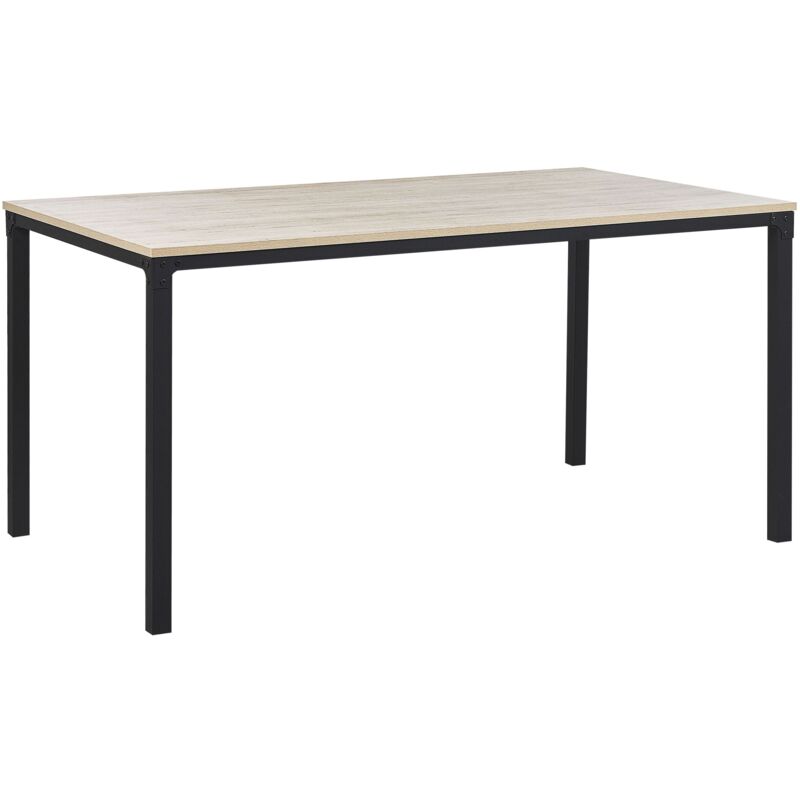 foto del prodotto beliani tavolo da pranzo scandinavo nero e legno chiaro 150 x 90 cm hockley