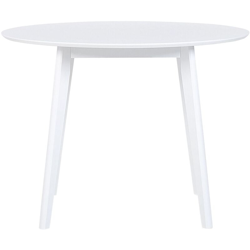 foto del prodotto beliani tavolo rotondo da pranzo cucina piano mdf 100 cm bianco roxby