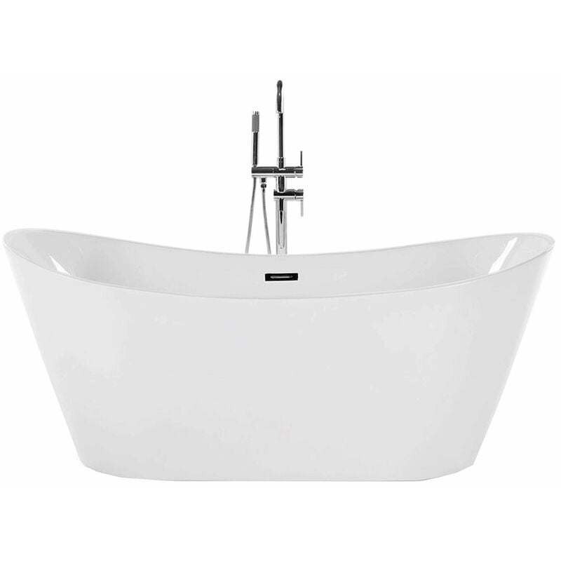foto del prodotto beliani vasca da bagno freestanding in acrilico sanitario bianco 170 x 77 cm antigua