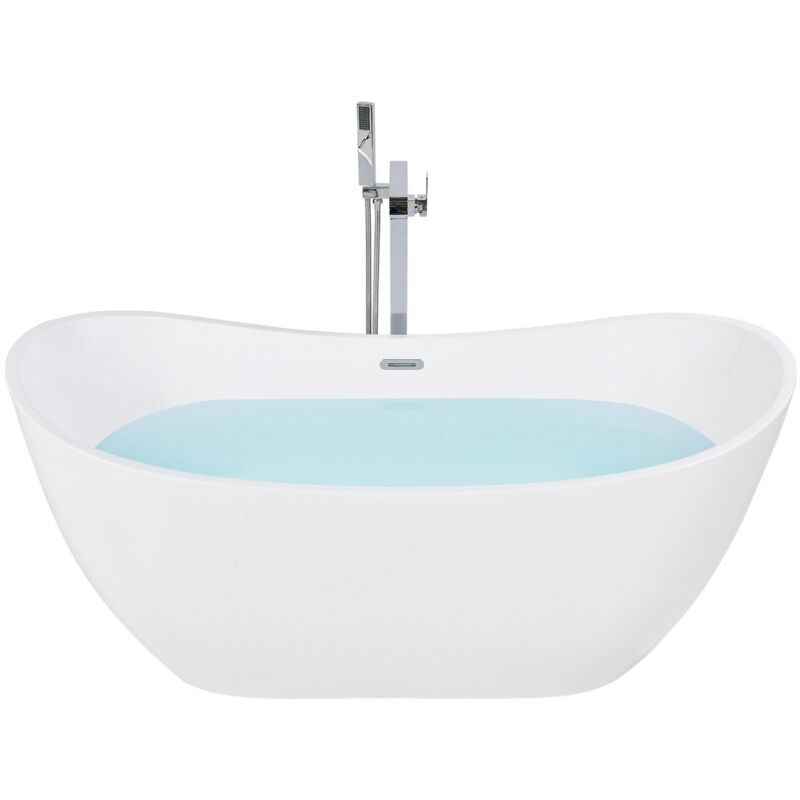 foto del prodotto beliani vasca da bagno freestanding in acrilico sanitario bianco 170 x 77 cm antigua