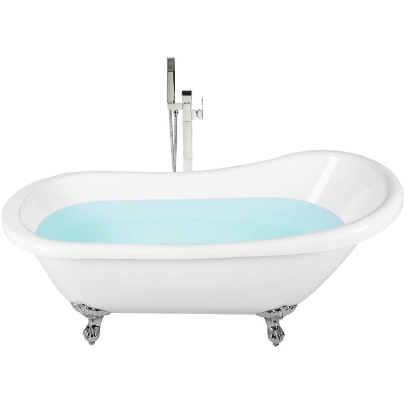 foto del prodotto beliani vasca da bagno freestanding in acrilico sanitario bianco 170 x 80 cm cayman