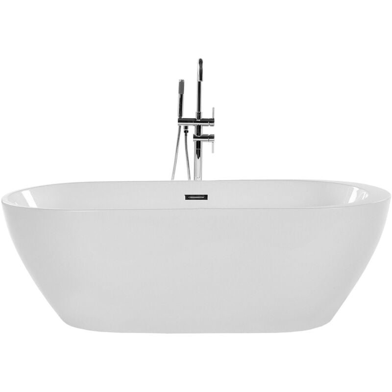 foto del prodotto beliani vasca da bagno freestanding in acrilico sanitario bianco 170 x 80 cm nevis