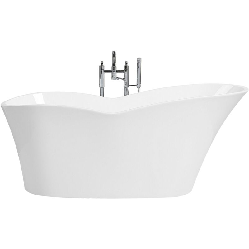 foto del prodotto beliani vasca da bagno freestanding in acrilico sanitario bianco lucido ovale dulcina