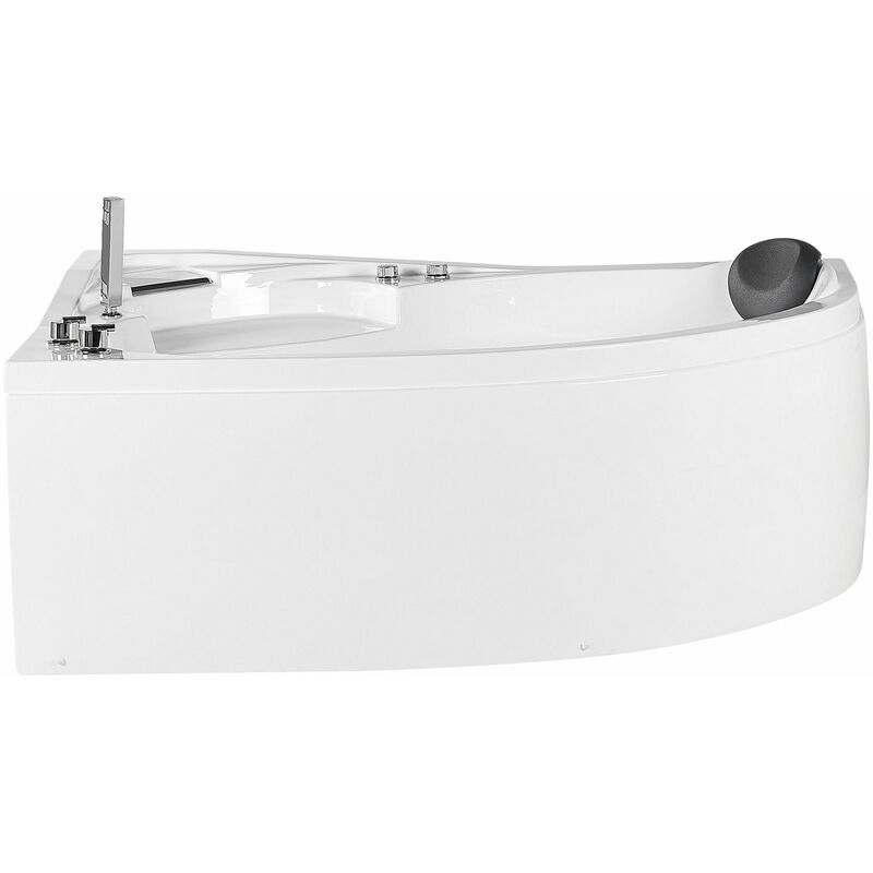 foto del prodotto beliani vasca idromassaggio angolare destra acrilico bianco con luci led neiva