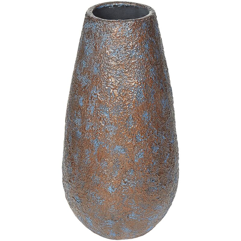 foto del prodotto beliani vaso alto decorativo in ceramica marrone effetto anticato 25 x 43 cm brivas