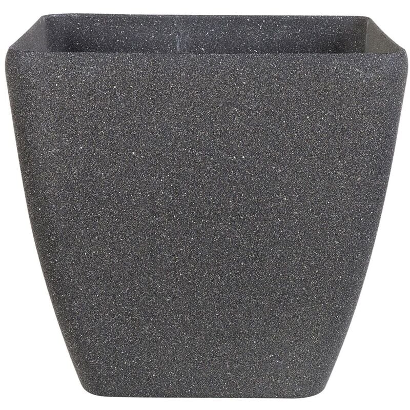foto del prodotto beliani vaso da fiori grigio scuro rettangolare pietre e poliresina 42 x 42 cm zeli