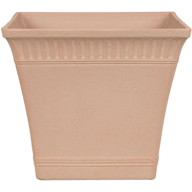 foto del prodotto beliani vaso da fiori rosso chiaro rettangolare in stile romano 41 x 41 x 36 cm psatha