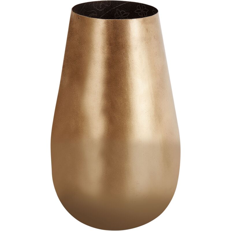foto del prodotto beliani vaso di fiori decorativo in metallo dorato 27 cm impermeabile moderno katchal