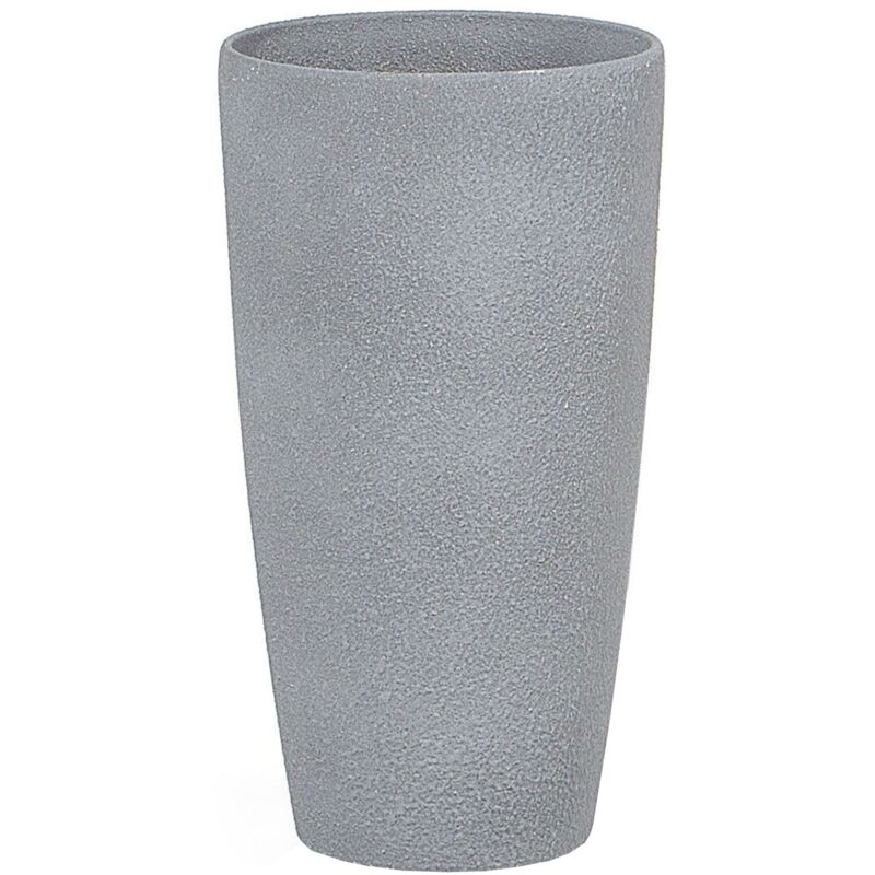 foto del prodotto beliani vaso per piante in simil pietra grigio alto e moderno 42 x 23 cm abdera