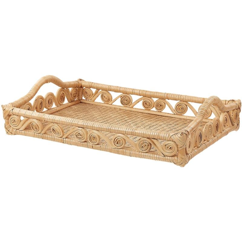 foto del prodotto beliani vassoio decorativo per gioielli in rattan chiaro naturale intrecciato calayan