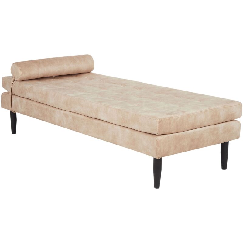 foto del prodotto beliani velluto chaise longue mobili soggiorno stile moderno beige ussel