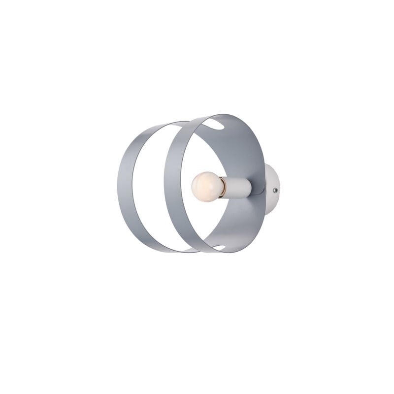 foto del prodotto belight applique moderna 1 luce peter in ferro bianco grigio taglio laser