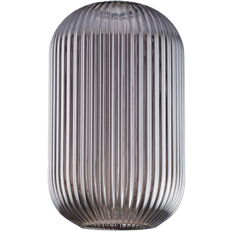 foto del prodotto belight diffusore in vetro grigio specchiato effetto plisse 