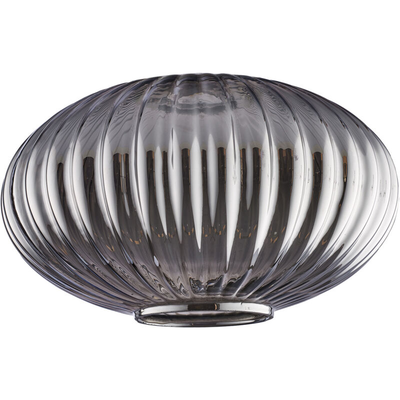 foto del prodotto belight diffusore in vetro soffiato grigio specchiato rigatura effetto plisse 