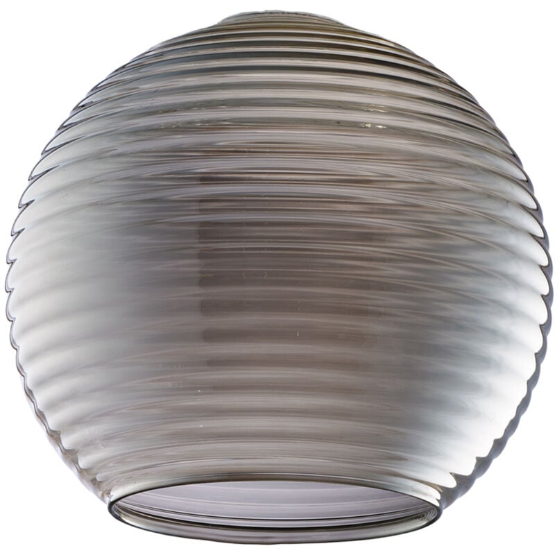 foto del prodotto belight diffusore in vetro soffiato rigato grigio specchiato