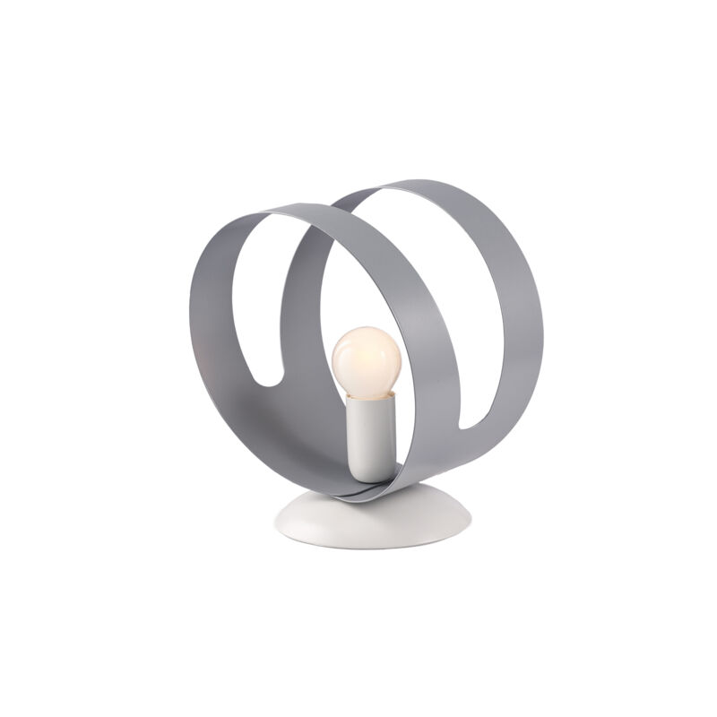 foto del prodotto belight lumetto moderno 1 luce peter in ferro bianco grigio taglio laser