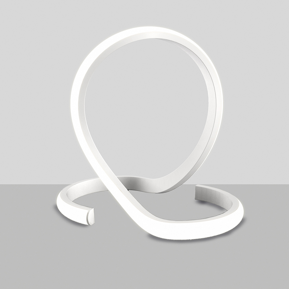 foto del prodotto belight lumetto moderno luce led integrata metallo e alluminio bianco serie noodles