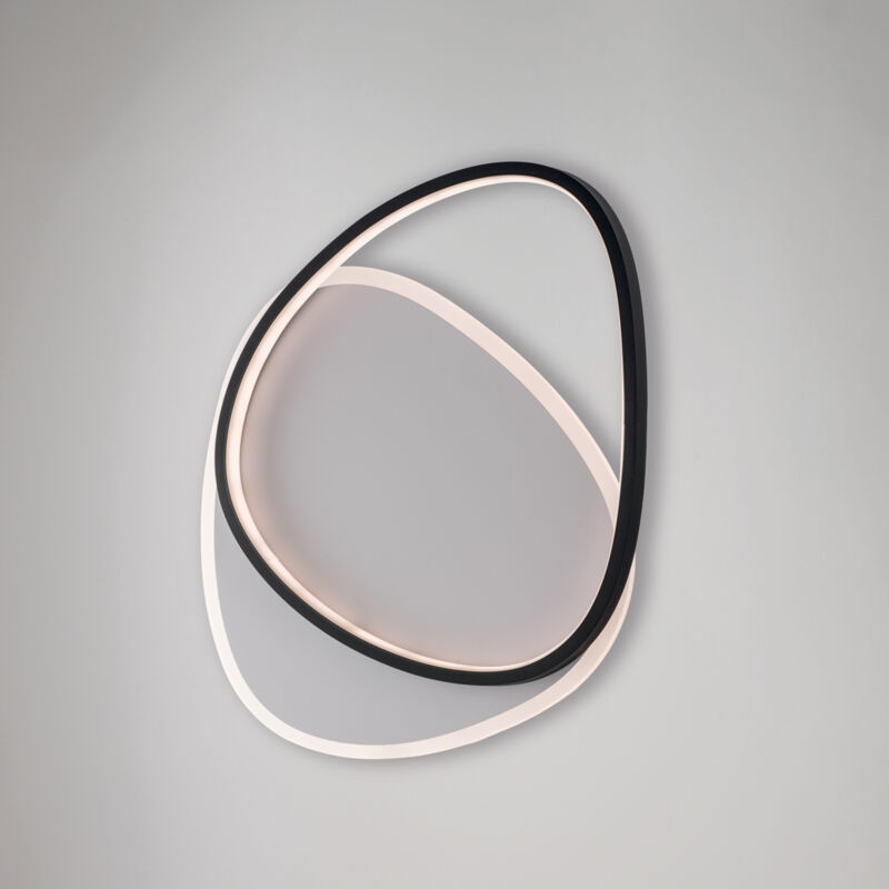 foto del prodotto belight plafoniera moderna amy led integrato cct alluminio bianco e nero 44 w