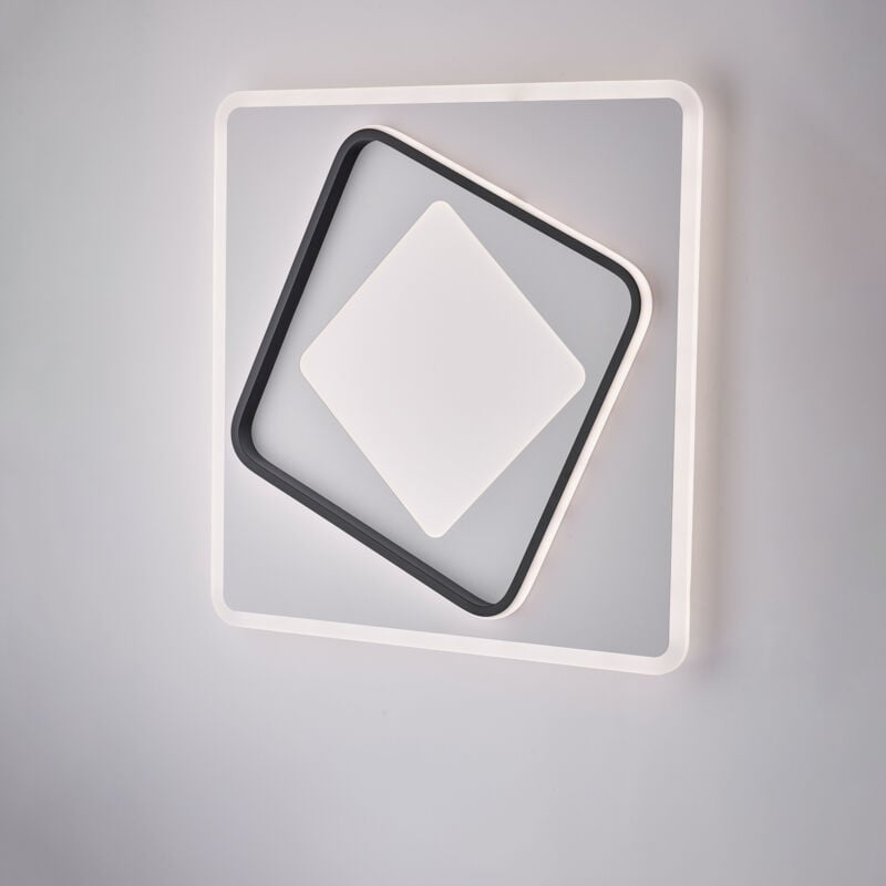 foto del prodotto belight plafoniera moderna lulu in alluminio bianco nero led integrato cct