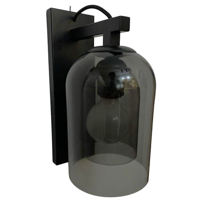 foto del prodotto bell lampada da parete nera con vetro grigio