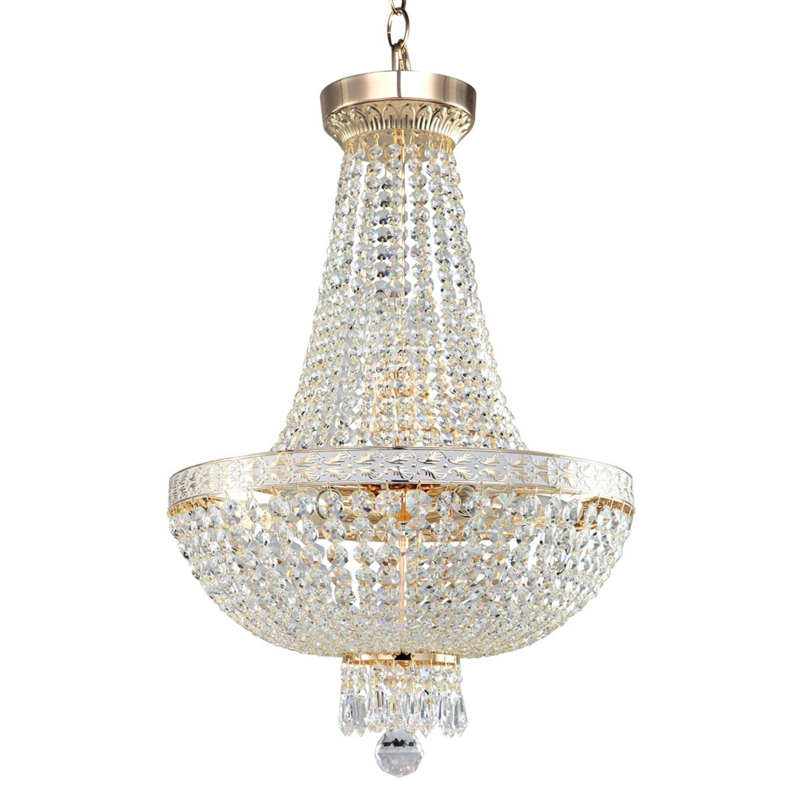 foto del prodotto bella lampadario grand oro e cristallo, 6 luci, e14