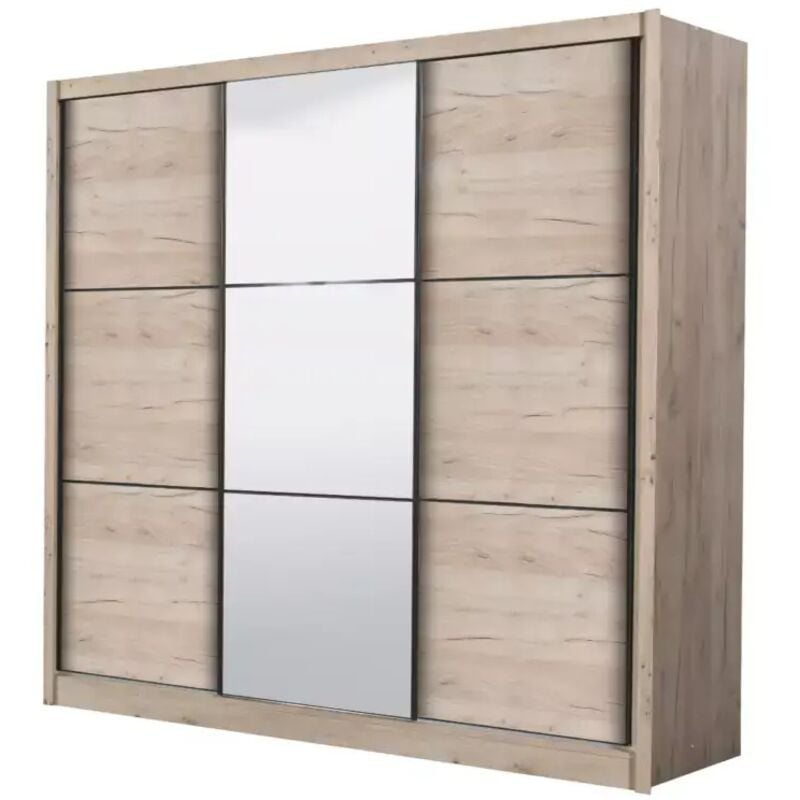 foto del prodotto bellahome armadio 3 ante scorrevoli madrid con specchio 242x60x215 cm