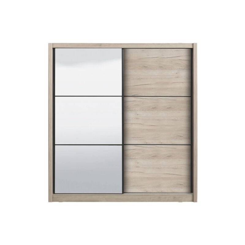 foto del prodotto bellahome armadio madrid 2 ante scorrevoli con specchio, 212x61x215 cm
