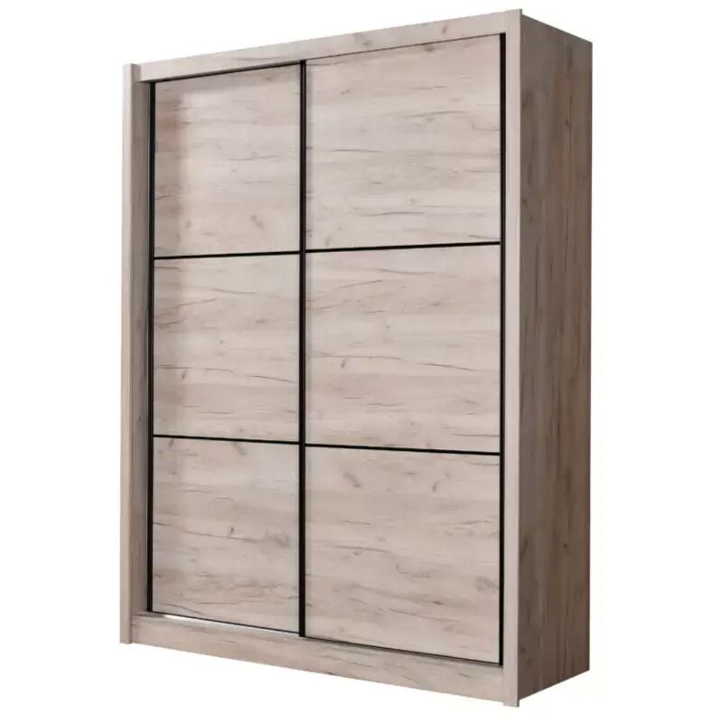 foto del prodotto bellahome armadio madrid 2 ante scorrevoli quercia, 166x60x215 cm