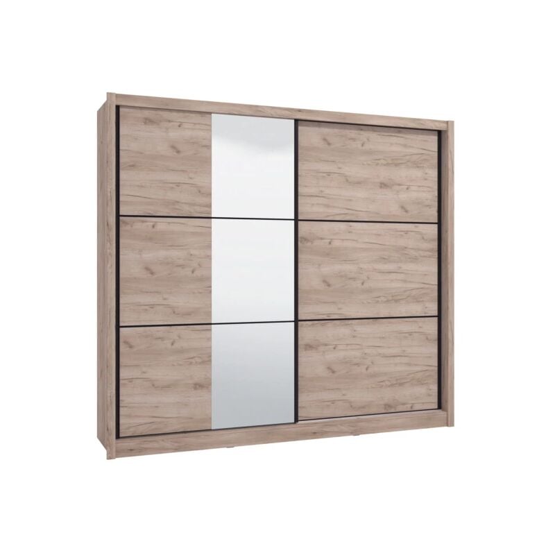 foto del prodotto bellahome armadio madrid 2 ante scorrevoli quercia, 242x60x215,5 cm
