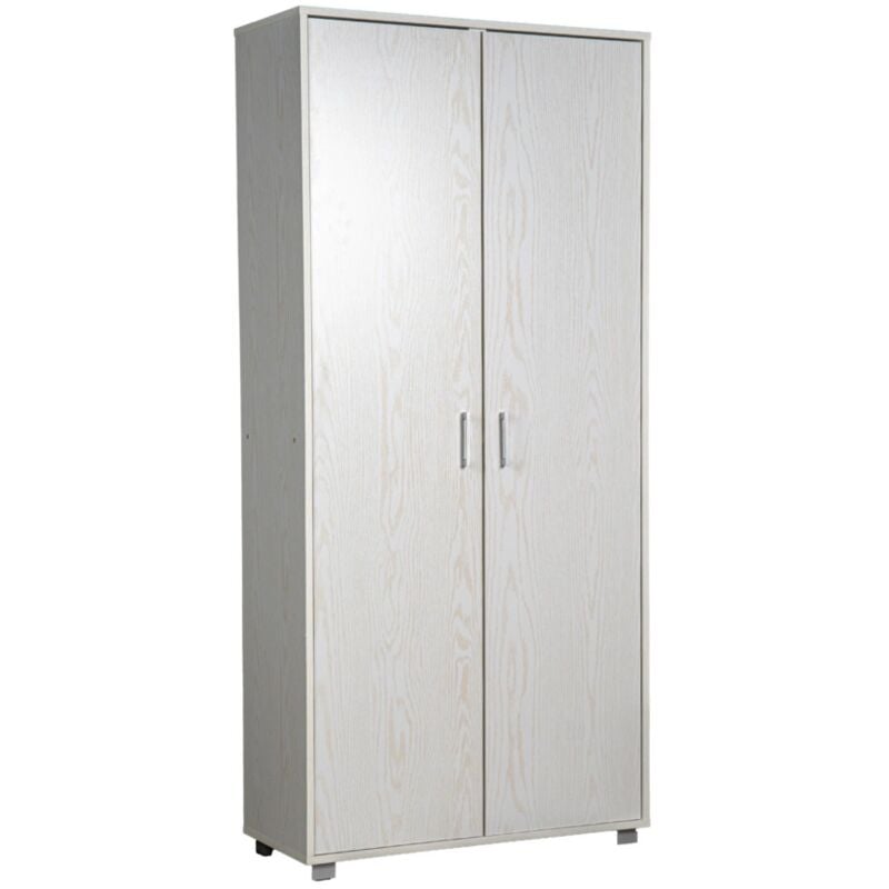 foto del prodotto bellahome armadio multifunzione in laminato bianco venato alto 78x35x170 cm