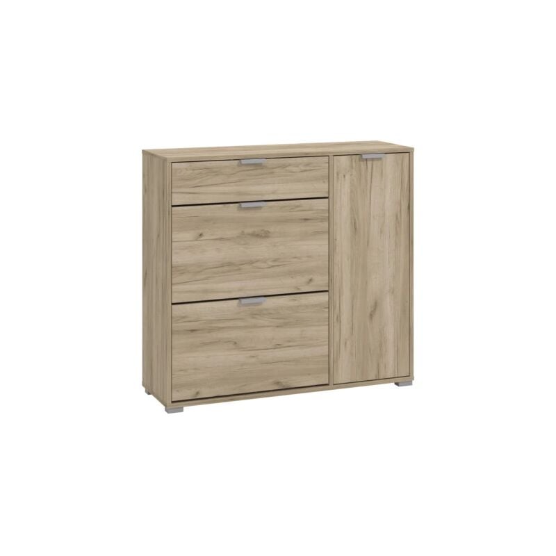 foto del prodotto bellahome - armadio scarpiera quercia con 2 ante e 1 cassetto, 102x33x94,5 cm