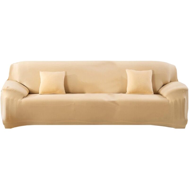 foto del prodotto bellahome copridivano 4 posti elasticizzato crema, 235 300 cm