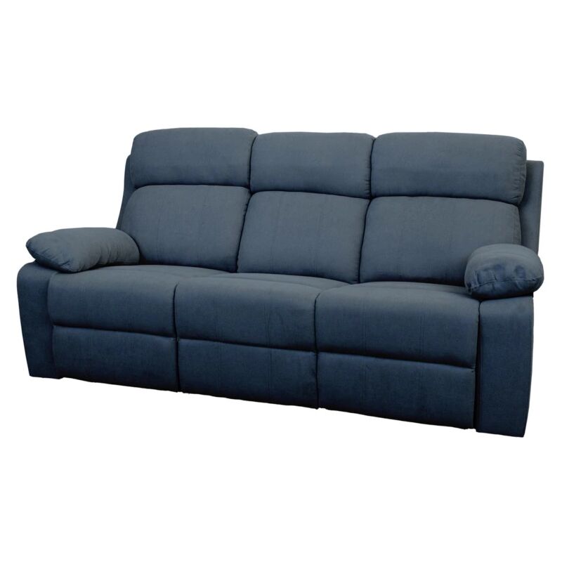 immagine 0 del prodotto bellahome divano 3 posti annika con recliner manuale in tessuto blu, 198x93x101 cm