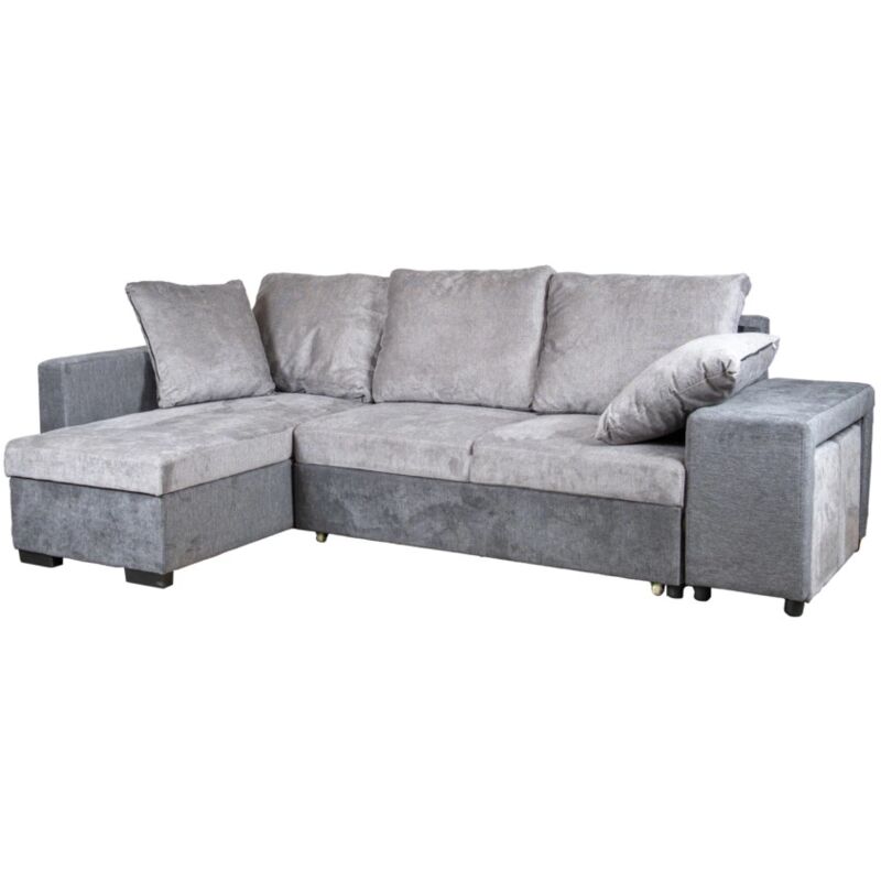 foto del prodotto bellahome divano angolare jessy con contenitore, pouf e penisola sinistra 247x155x94 cm