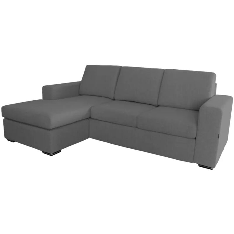 foto del prodotto bellahome divano con penisola reversibile bologna grigio tessuto sfoderabile e antimacchia, 235x165x88 cm