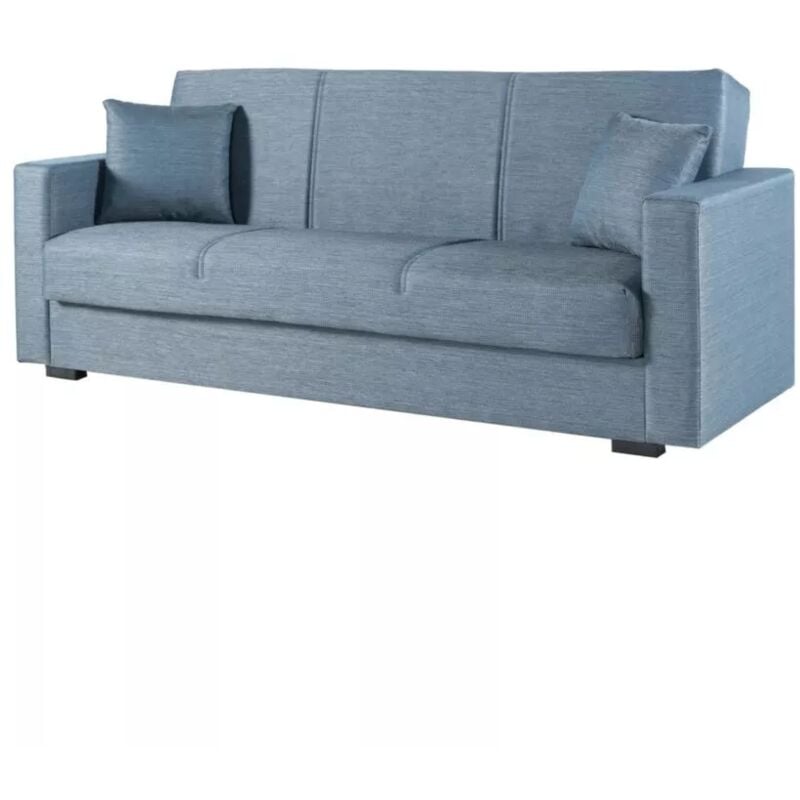 foto del prodotto bellahome divano letto afrodite 3 posti in tessuto grigio blu 212x80x87 cm