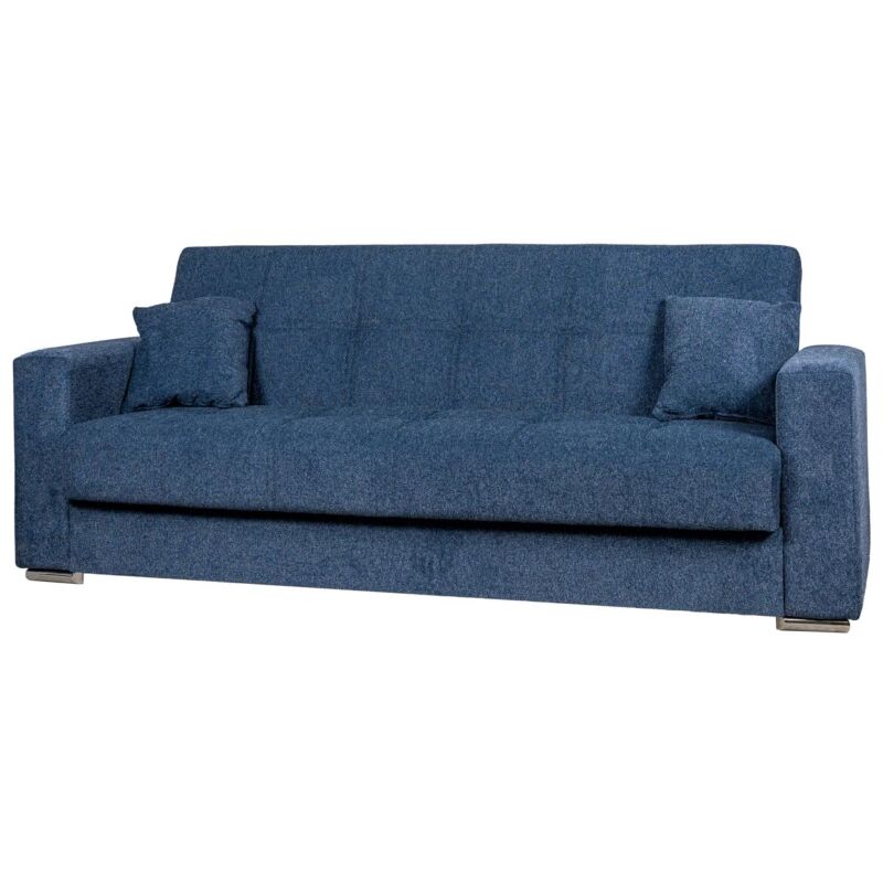 foto del prodotto bellahome divano letto atena 3 posti in tessuto blu scuro, 226x85x92 cm